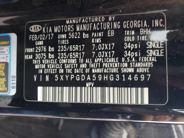 2017 KIA SORENTO LX - 5XYPGDA59HG314697