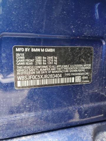 2018 BMW 5 SERIES WBSJF0C5XJB283404