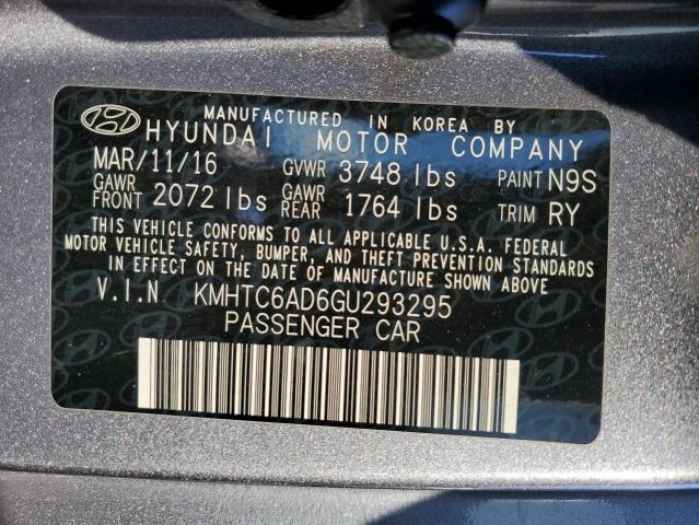 2016 HYUNDAI VELOSTER - KMHTC6AD6GU293295