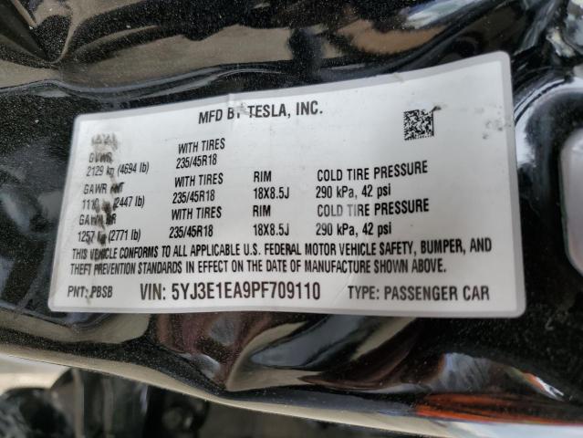 2023 TESLA MODEL 3 - 5YJ3E1EA9PF709110