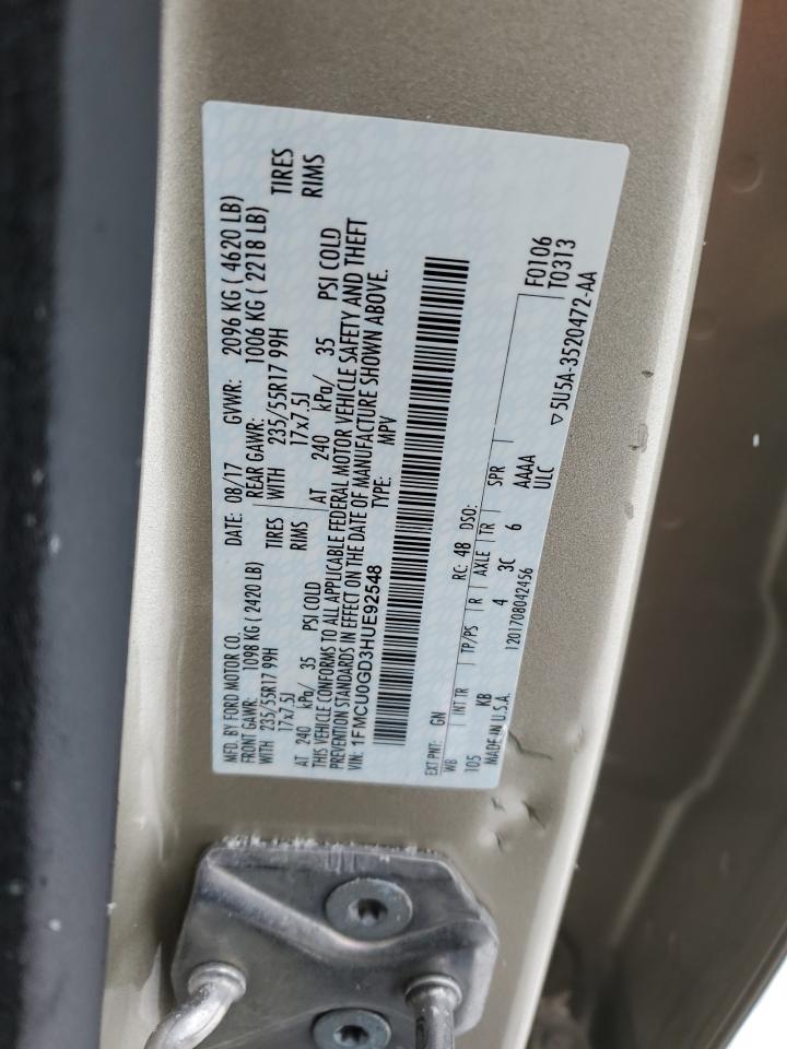 Lot #3317734092 2017 FORD ESCAPE SE