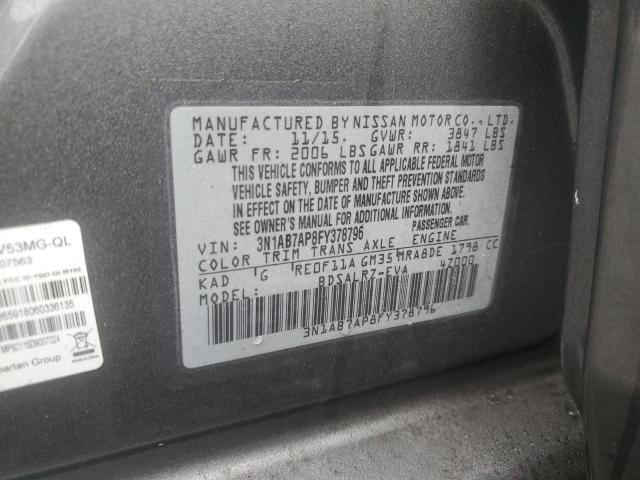 2015 NISSAN SENTRA S 3N1AB7AP8FY378796