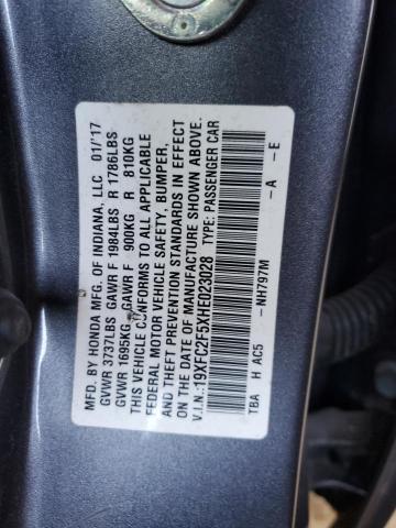 2017 HONDA CIVIC LX 19XFC2F5XHE023028