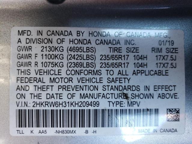 2019 HONDA CR-V LX - 2HKRW6H31KH209499
