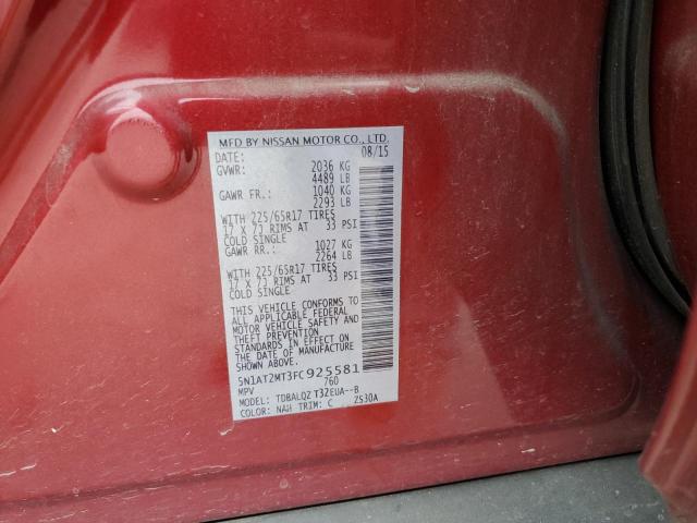 2015 NISSAN ROGUE S 5N1AT2MT3FC925581