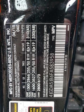 2015 MERCEDES-BENZ ML 350 - 4JGDA5JB6FA583958