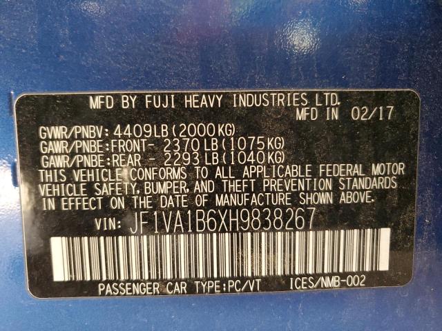 2017 SUBARU WRX JF1VA1B6XH9838267