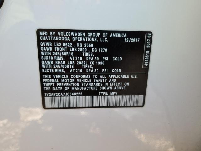 2018 VOLKSWAGEN ATLAS S - 1V2AP2CA7JC548222