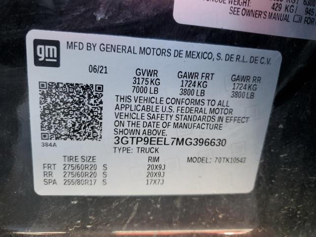 2021 GMC SIERRA K15 - 3GTP9EEL7MG396630
