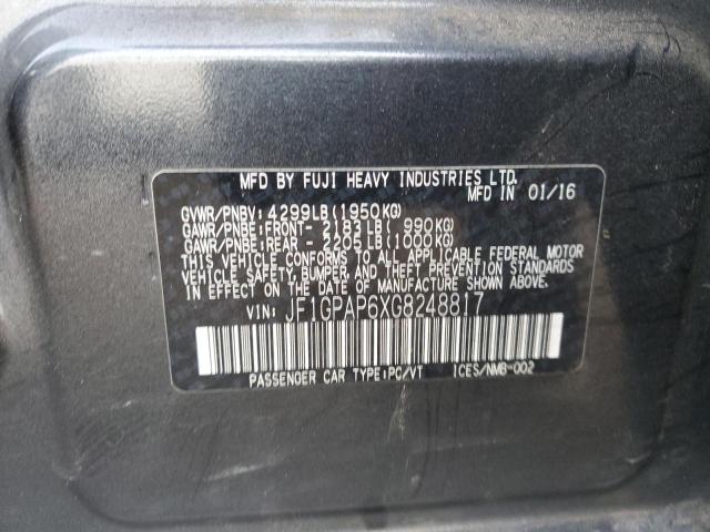 2016 SUBARU IMPREZA SP - JF1GPAP6XG8248817