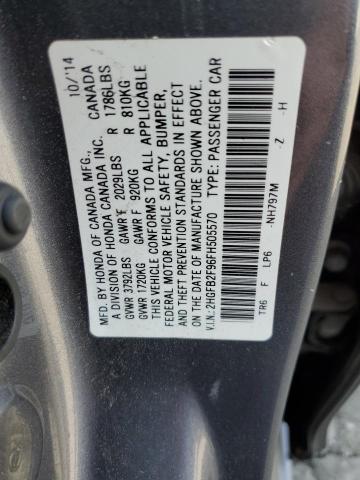 2015 HONDA CIVIC 4D 2HGFB2F96FH505570