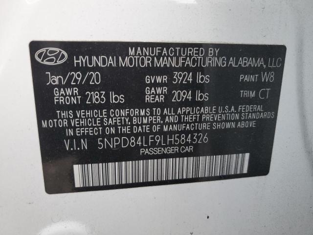 2020 HYUNDAI ELANTRA SE 5NPD84LF9LH584326