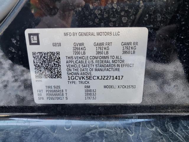 2018 CHEVROLET SILVERADO - 1GCVKSECXJZ271417