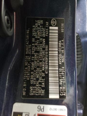 2015 TOYOTA CAMRY HYBR - 4T1BD1FK9FU161990