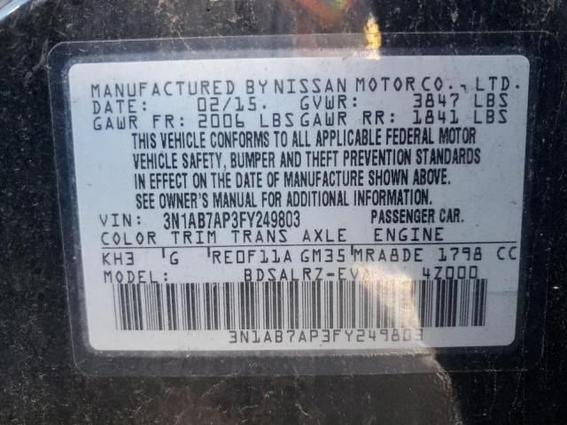 2015 NISSAN SENTRA S 3N1AB7AP3FY249803