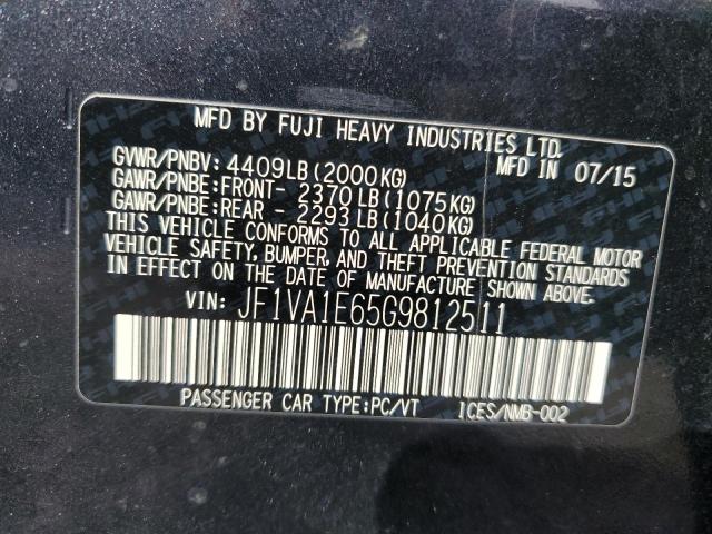 2016 SUBARU WRX PREMIU JF1VA1E65G9812511