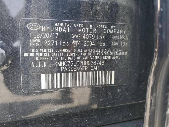 2017 HYUNDAI IONIQ SEL KMHC75LC2HU028748