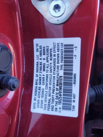 2021 HONDA INSIGHT TO 19XZE4F91ME001578