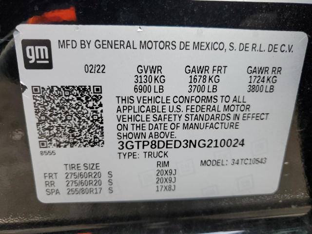 2022 GMC SIERRA LIM - 3GTP8DED3NG210024