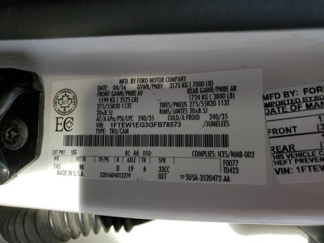 2016 FORD F150 SUPER - 1FTEW1EG3GFB78573