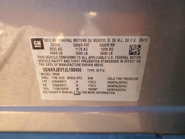 2018 CHEVROLET EQUINOX LT - 3GNAXJEV7JL108430