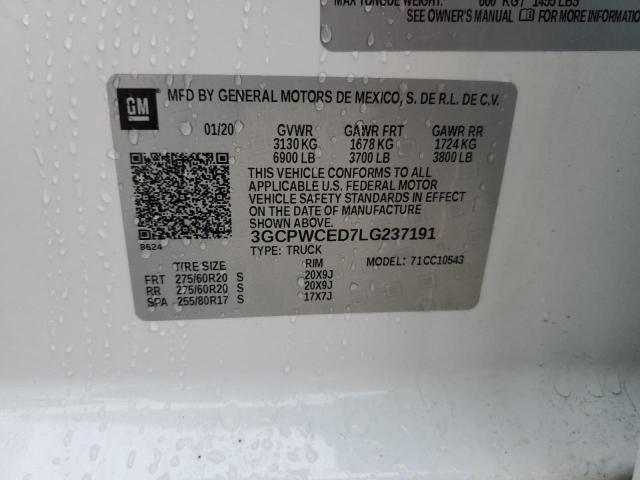 2020 CHEVROLET SILVERADO - 3GCPWCED7LG237191