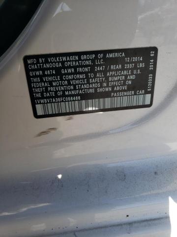2015 VOLKSWAGEN PASSAT SE - 1VWBV7A35FC056466