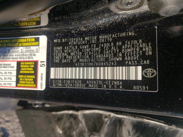 2019 TOYOTA CAMRY L - 4T1B11HK7KU845243