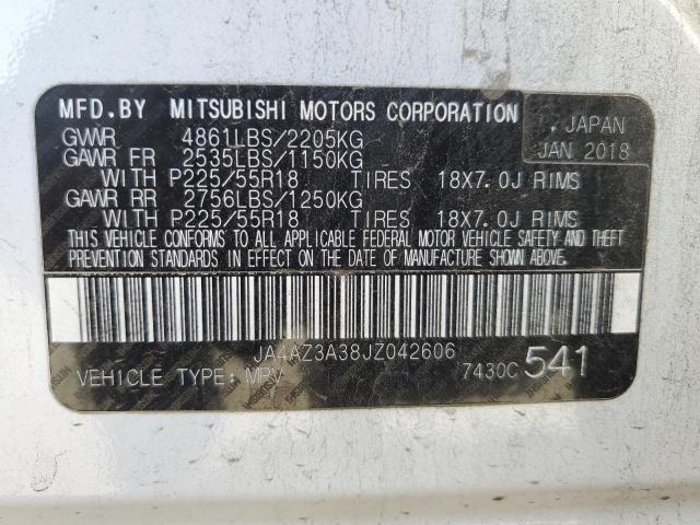 2018 MITSUBISHI OUTLANDER JA4AZ3A38JZ042606