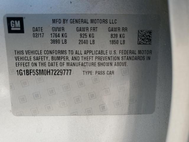 2017 CHEVROLET CRUZE PREM - 1G1BF5SM0H7229777