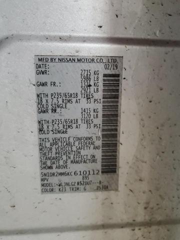 2019 NISSAN PATHFINDER - 5N1DR2MM6KC610112