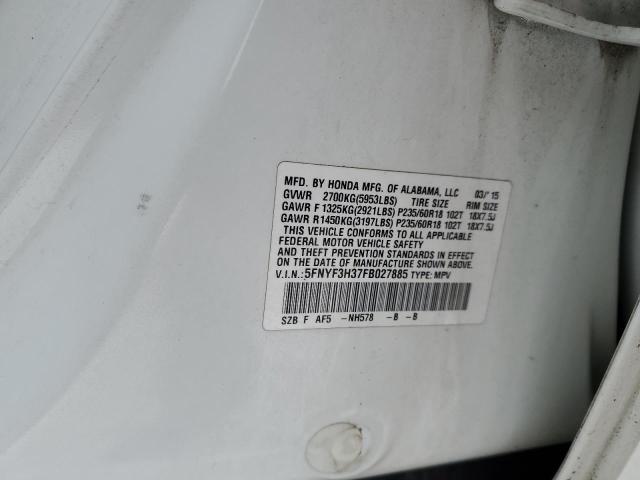 2015 HONDA PILOT SE 5FNYF3H37FB027885