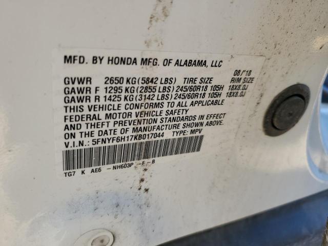 2019 HONDA PILOT LX - 5FNYF6H17KB017044