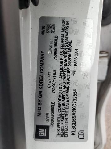 2019 CHEVROLET SPARK 1LT KL8CD6SA2KC732554