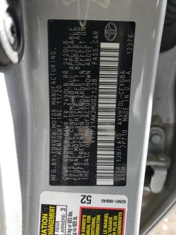 2021 TOYOTA CAMRY XLE - 4T1F31AK2MU021238