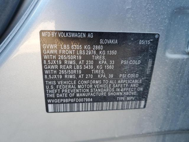 2015 VOLKSWAGEN TOUAREG V6 WVGEP9BP6FD007984