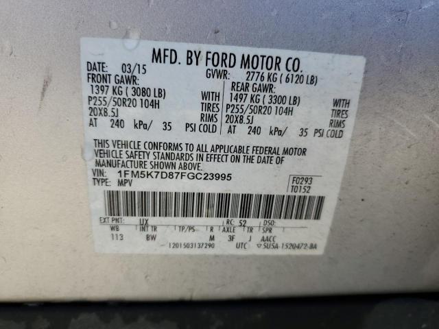2015 FORD EXPLORER X - 1FM5K7D87FGC23995