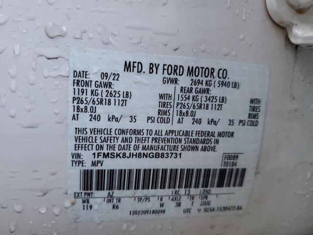 2022 FORD EXPLORER T 1FMSK8JH8NGB83731