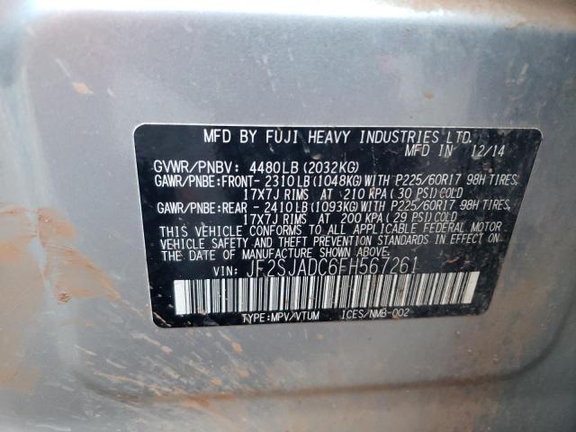 2015 SUBARU FORESTER 2 - JF2SJADC6FH567261