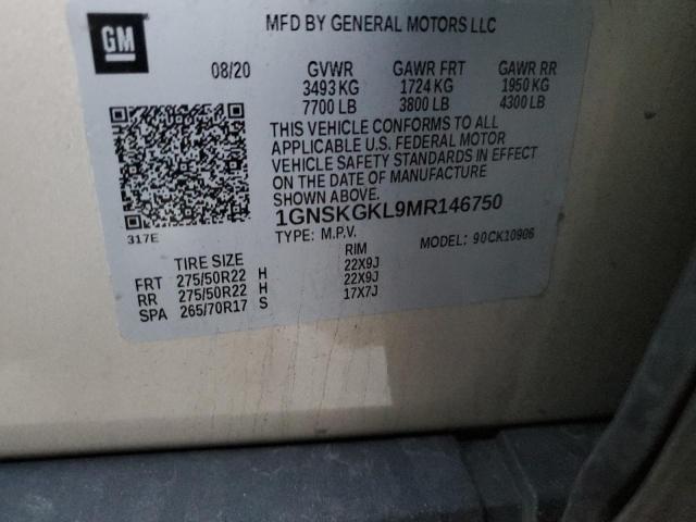 2021 CHEVROLET SUBURBAN 1 1GNSKGKL9MR146750