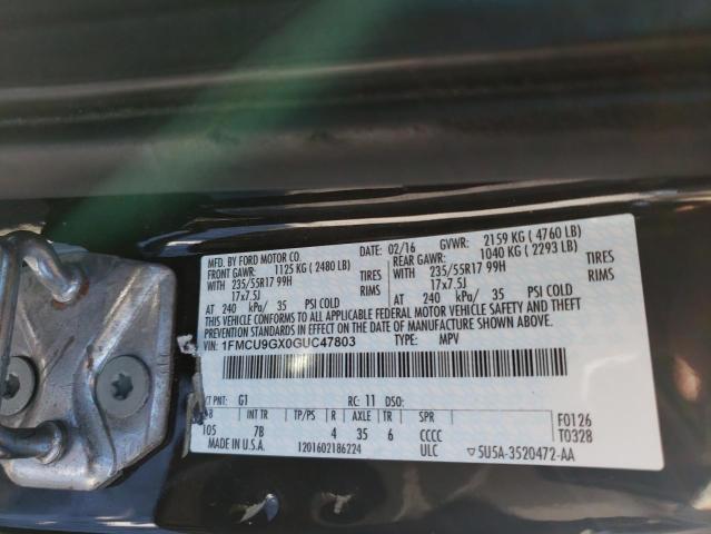 2016 FORD ESCAPE SE - 1FMCU9GX0GUC47803