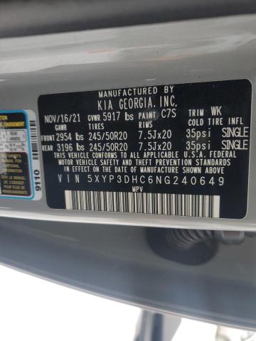 2022 KIA TELLURIDE - 5XYP3DHC6NG240649