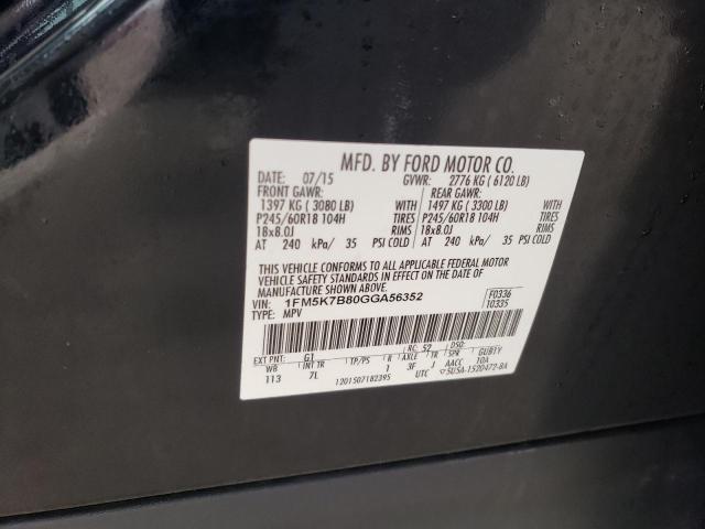 2016 FORD EXPLORER 1FM5K7B80GGA56352