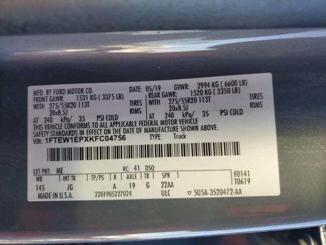 2019 FORD F150 SUPER - 1FTEW1EPXKFC04756