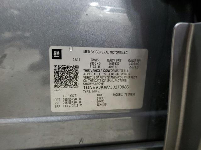 2018 CHEVROLET TRAVERSE P 1GNEVJKW7JJ170986
