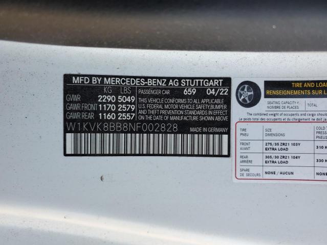 2022 MERCEDES-BENZ SL 63 AMG - W1KVK8BB8NF002828