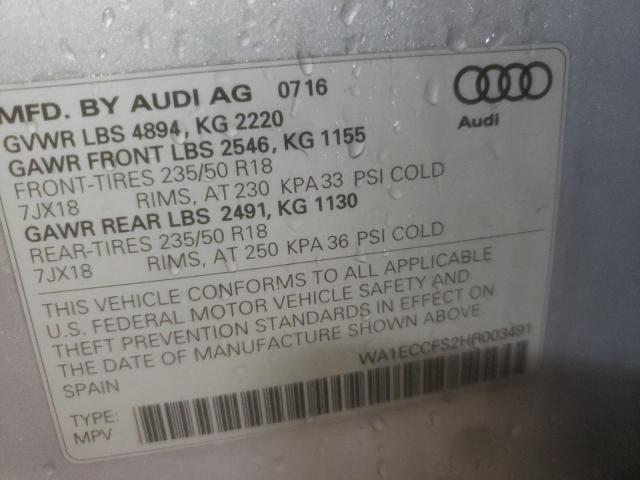 2017 AUDI Q3 PREMIUM - WA1ECCFS2HR003491