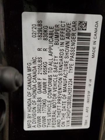 2020 HONDA CIVIC EX - 2HGFC3B38LH351234
