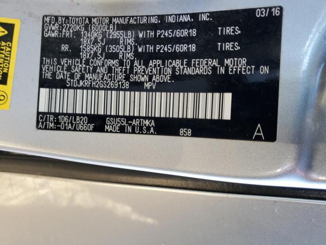 2016 TOYOTA HIGHLANDER - 5TDJKRFH2GS269138