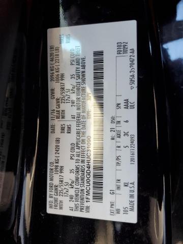 2017 FORD ESCAPE SE 1FMCU0GD4HUC31090